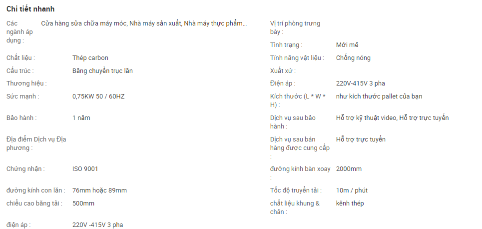 Băng tải bàn xoay pallet 90 độ