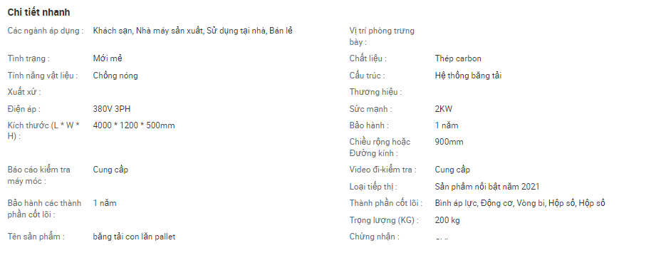 Băng tải cuộn tự động cho Pallet