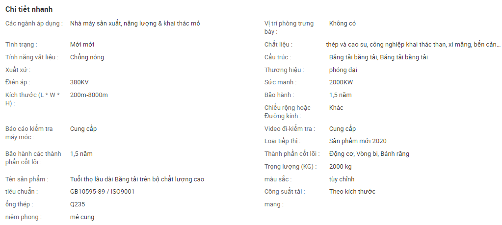 băng tải chống cháy chịu nhiệt