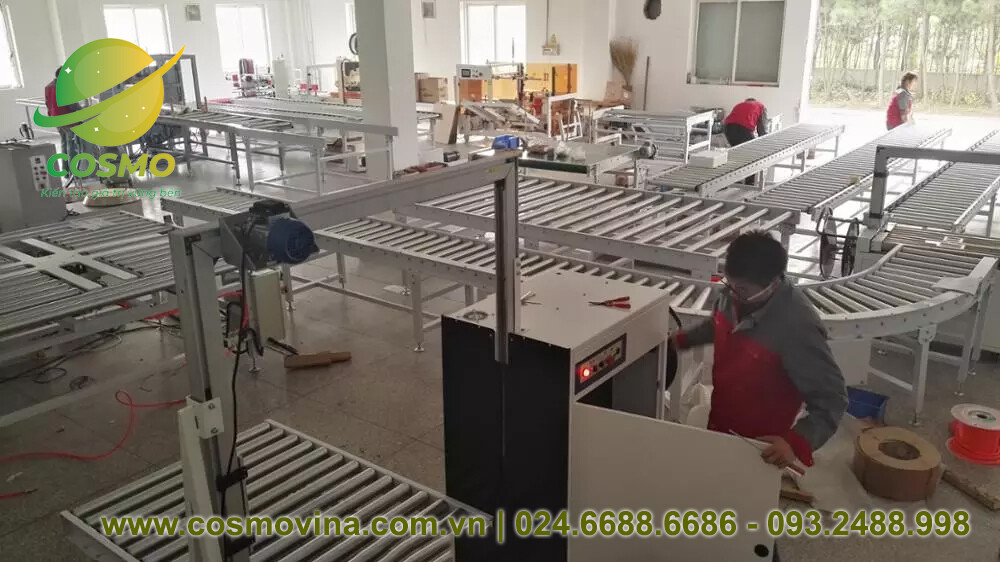 Băng tải con lăn trực tiếp điều khiển dây chuyền nhà máy