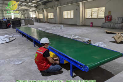 Triển khai lắp đặt băng tải cho nhà máy sản xuất ống gió